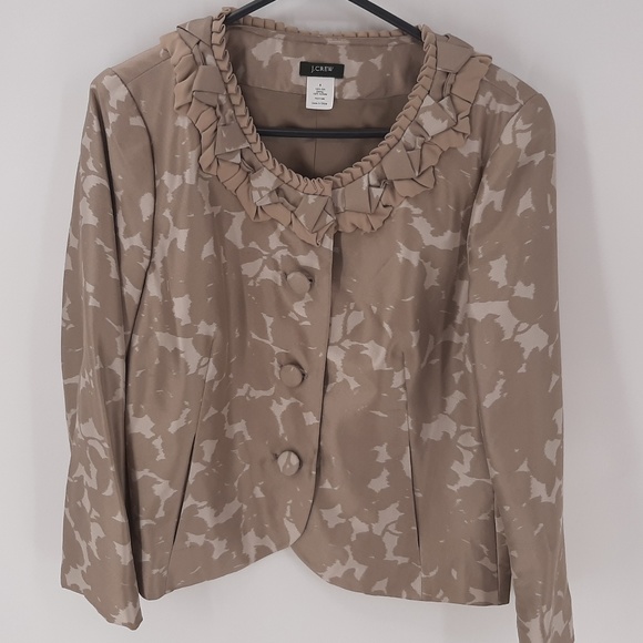 J. Crew Jackets & Blazers - J. Crew 100% silk print blazer jacket Sz 8